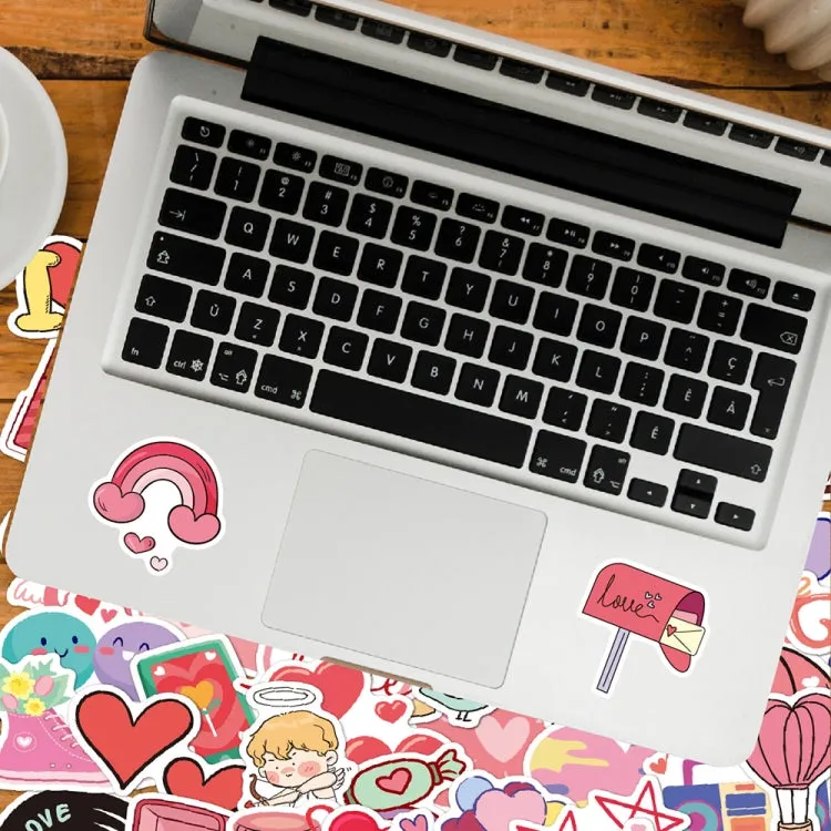 100pcs / Set Valentine Day Gifts Decorative Stickers Cartoon Waterproof Water Cup Sticker, Spec: N15, N14