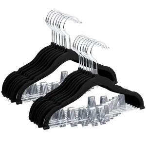 11.8'' Baby Velvet Hangers With Movable Clips, Non-Slip Kids Clothes Hangers, Ul
