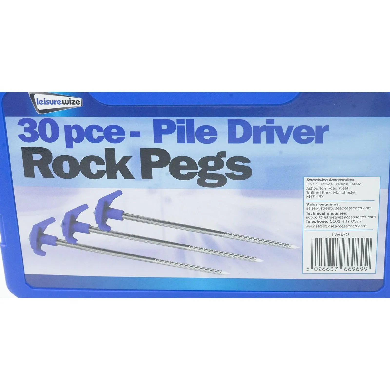 30 x Pile Driver Rock Pegs Caravan Tent Awning Thread Steel Drill by Streetwize