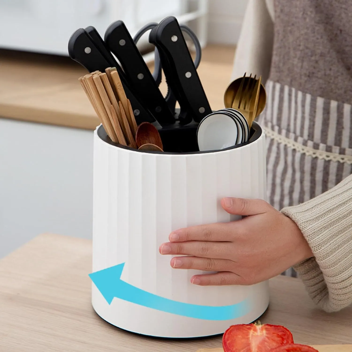 360° Rotating Multi-Functional Kitchen Drainable Cutlery Organiser DP-209