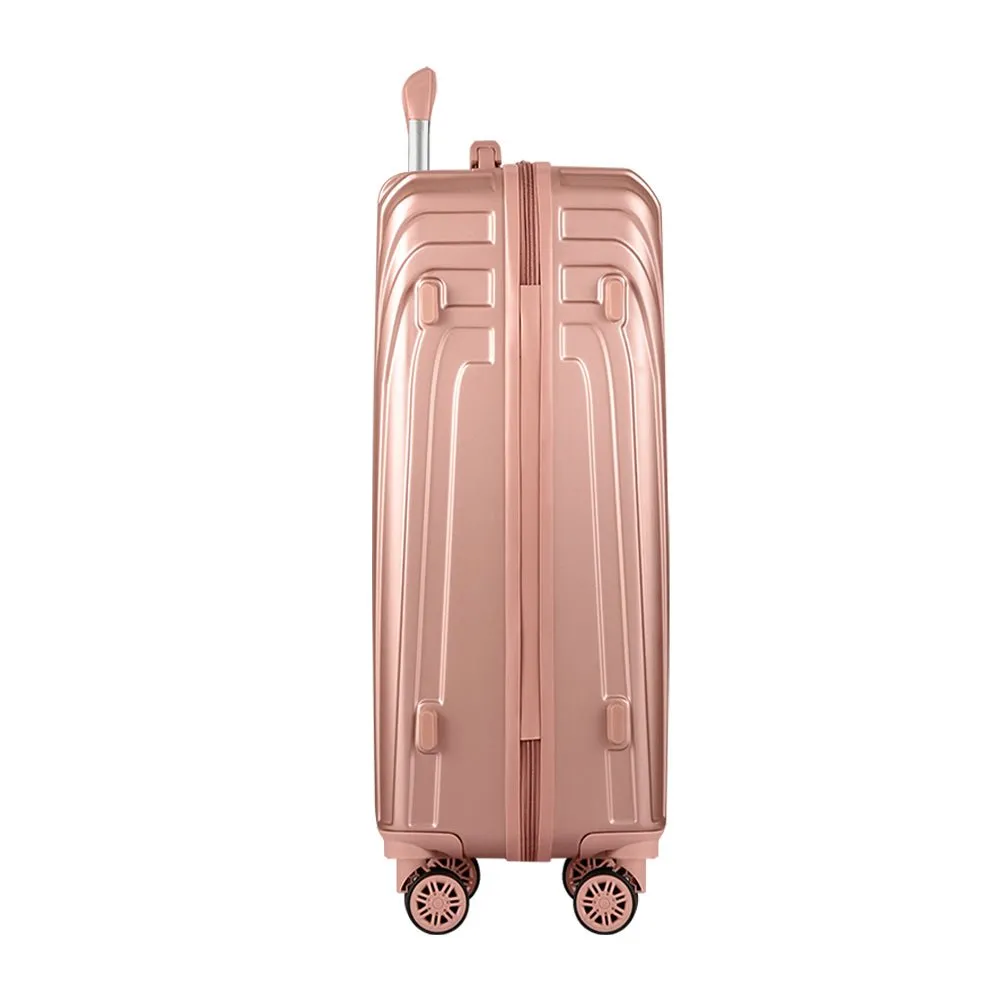 3pc Luggage Trolley Suitcase Sets | 20'' 24'' 28'' | Travel Hard Case | Lightweight Pink