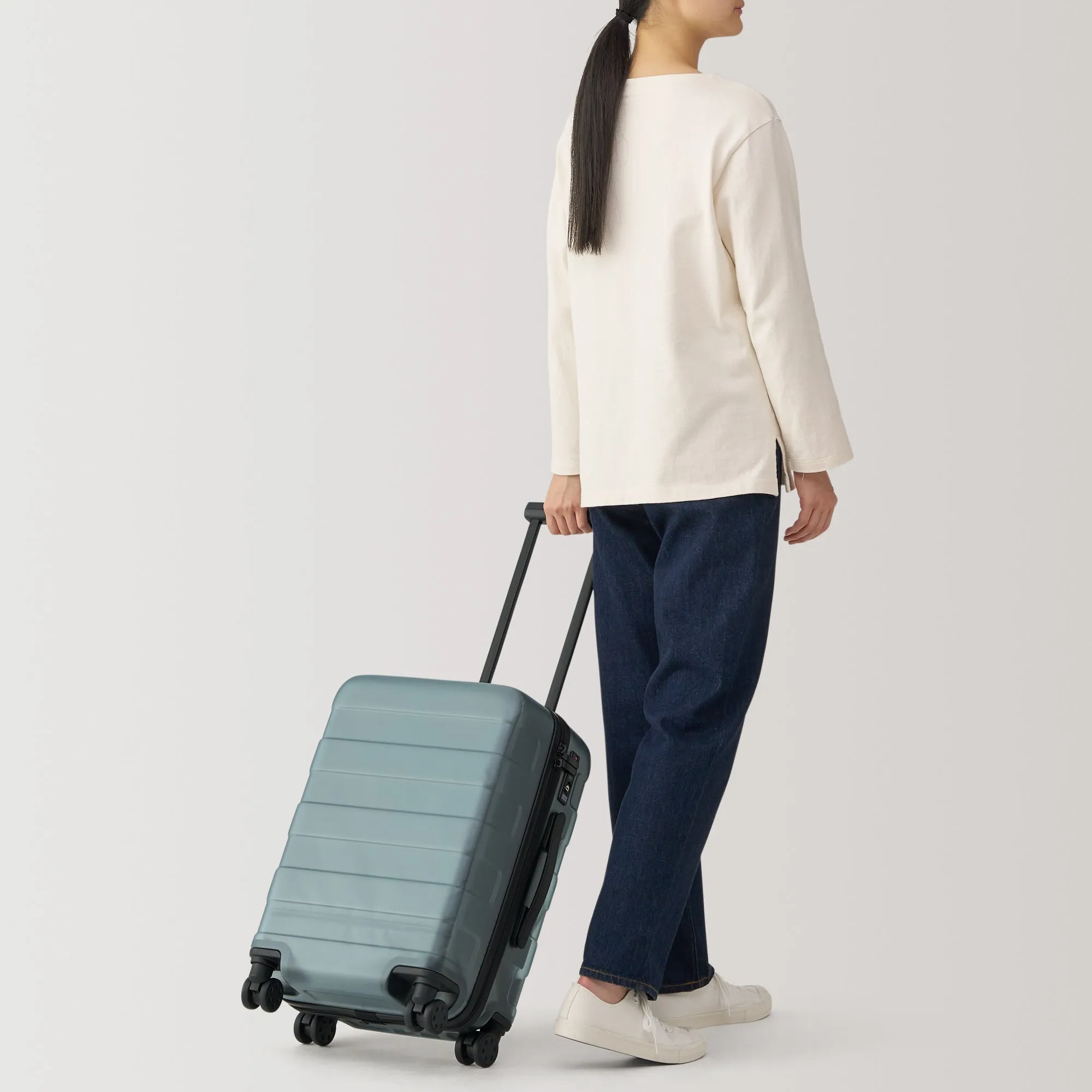 Adjustable Handle Hard Shell Suitcase 36L - Translucent | Carry-On