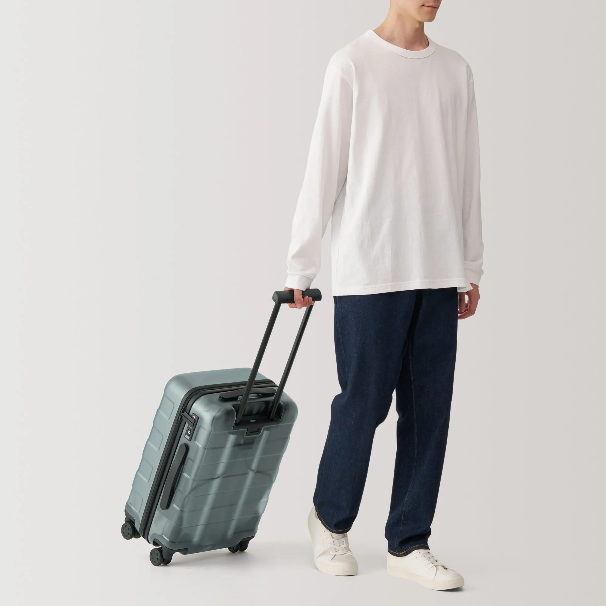 Adjustable Handle Hard Shell Suitcase 36L - Translucent | Carry-On