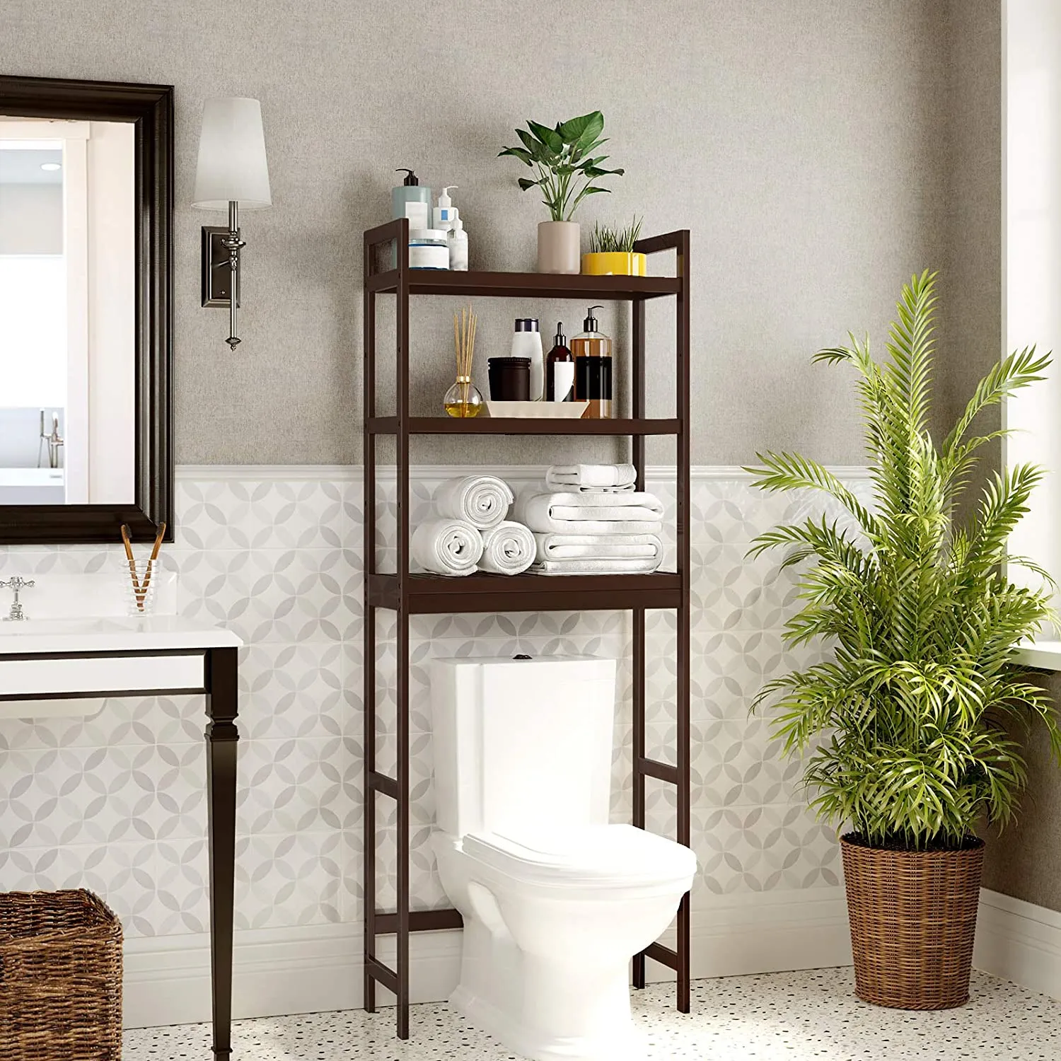 Adjustable Shelves Bathroom Organizer