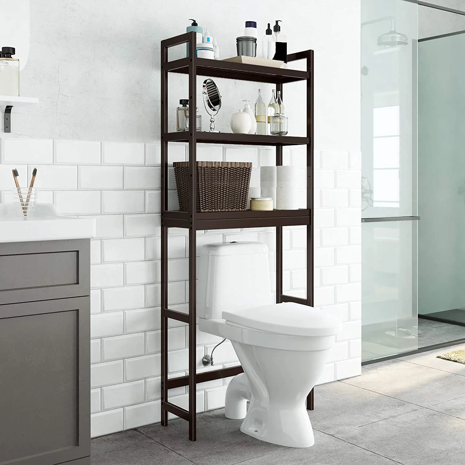 Adjustable Shelves Bathroom Organizer