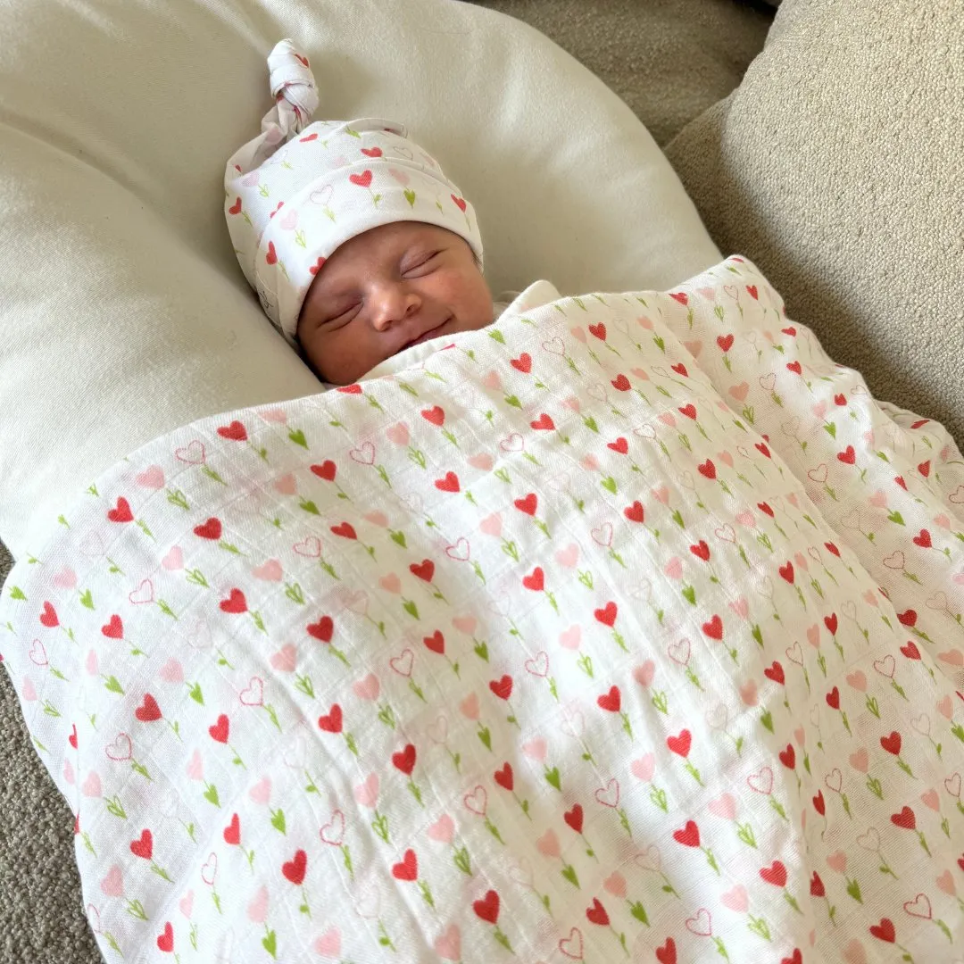 Bamboo Muslin Swaddle Blanket - Growing Love