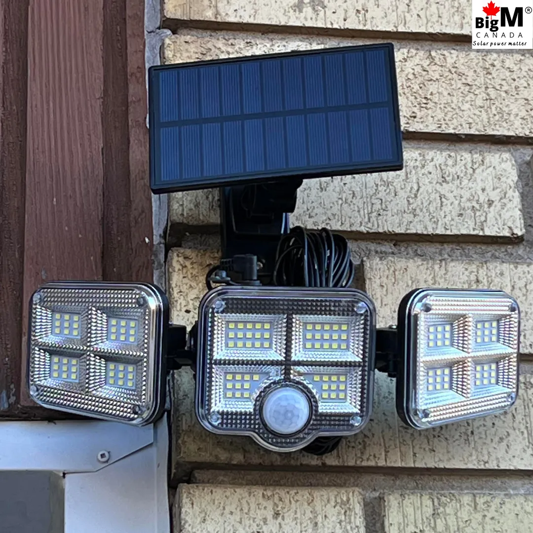 BigM 122 LED adjustable solar security motion sensor light for outdoor