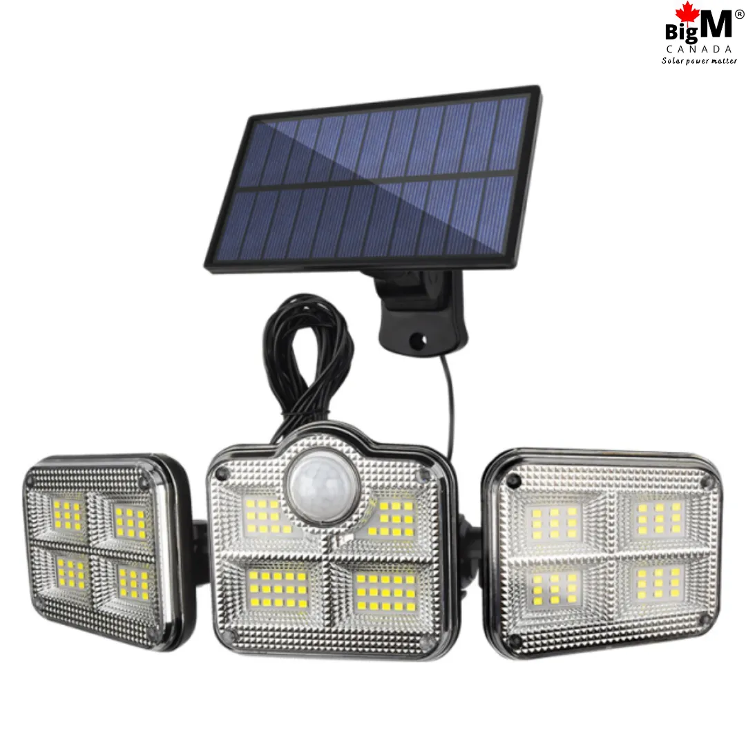 BigM 122 LED adjustable solar security motion sensor light for outdoor