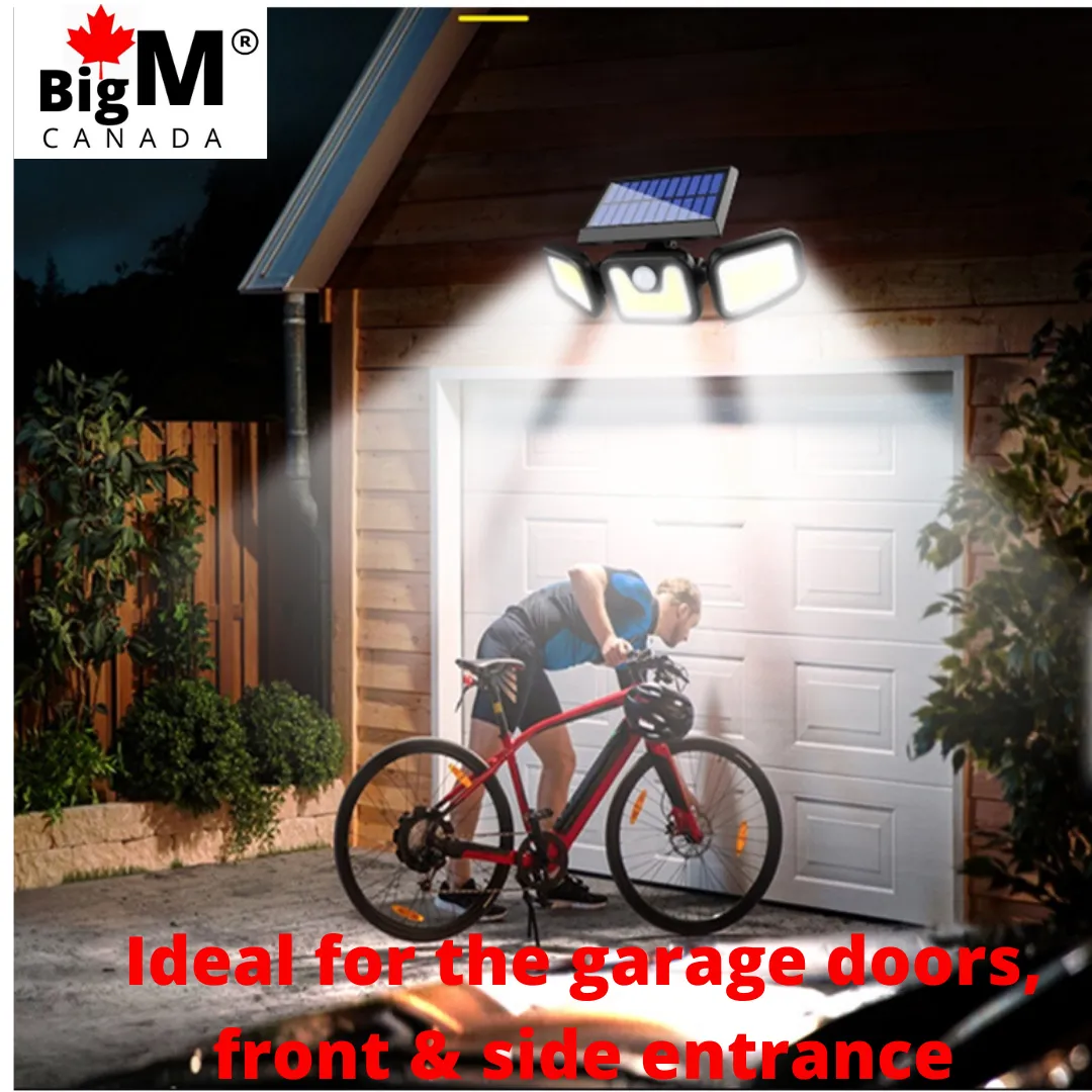 BigM 122 LED adjustable solar security motion sensor light for outdoor