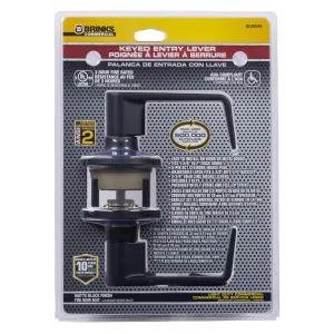 Brinks Commercial Matte Black Entry Lever 2 in.