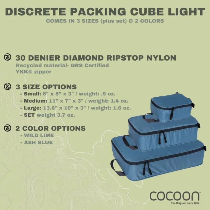 COCOON Discrete Light Packing Cubes - Medium 超輕量拉鍊收納袋(中)