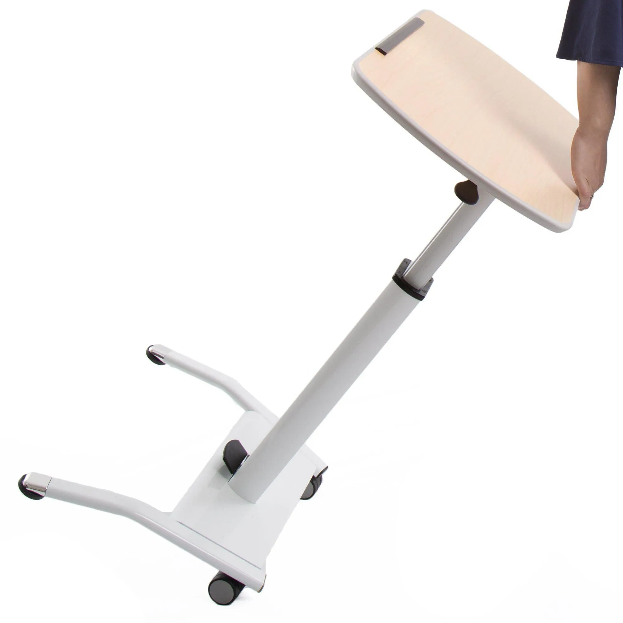 Cruizer Pivot Mobile Standing Desk with Tilting Desktop | Portable Podium