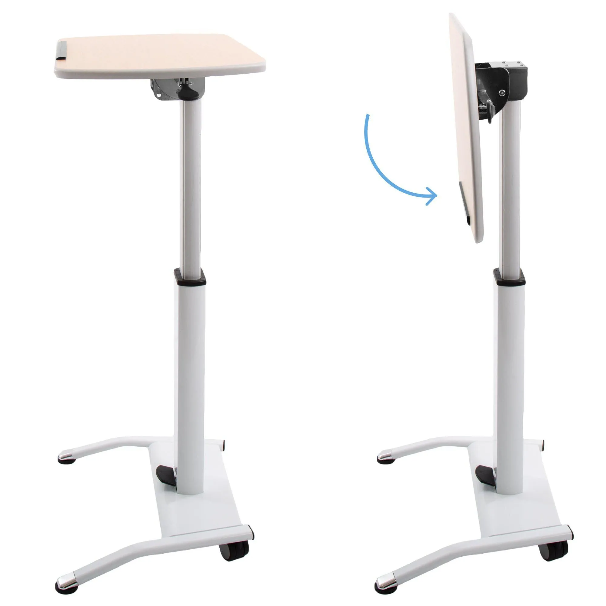 Cruizer Pivot Mobile Standing Desk with Tilting Desktop | Portable Podium
