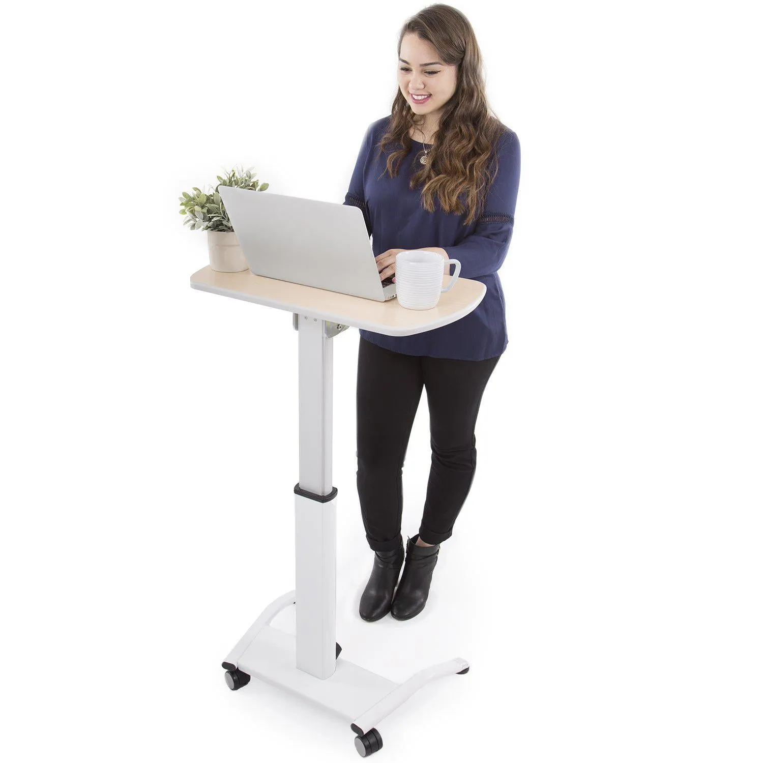 Cruizer Pivot Mobile Standing Desk with Tilting Desktop | Portable Podium