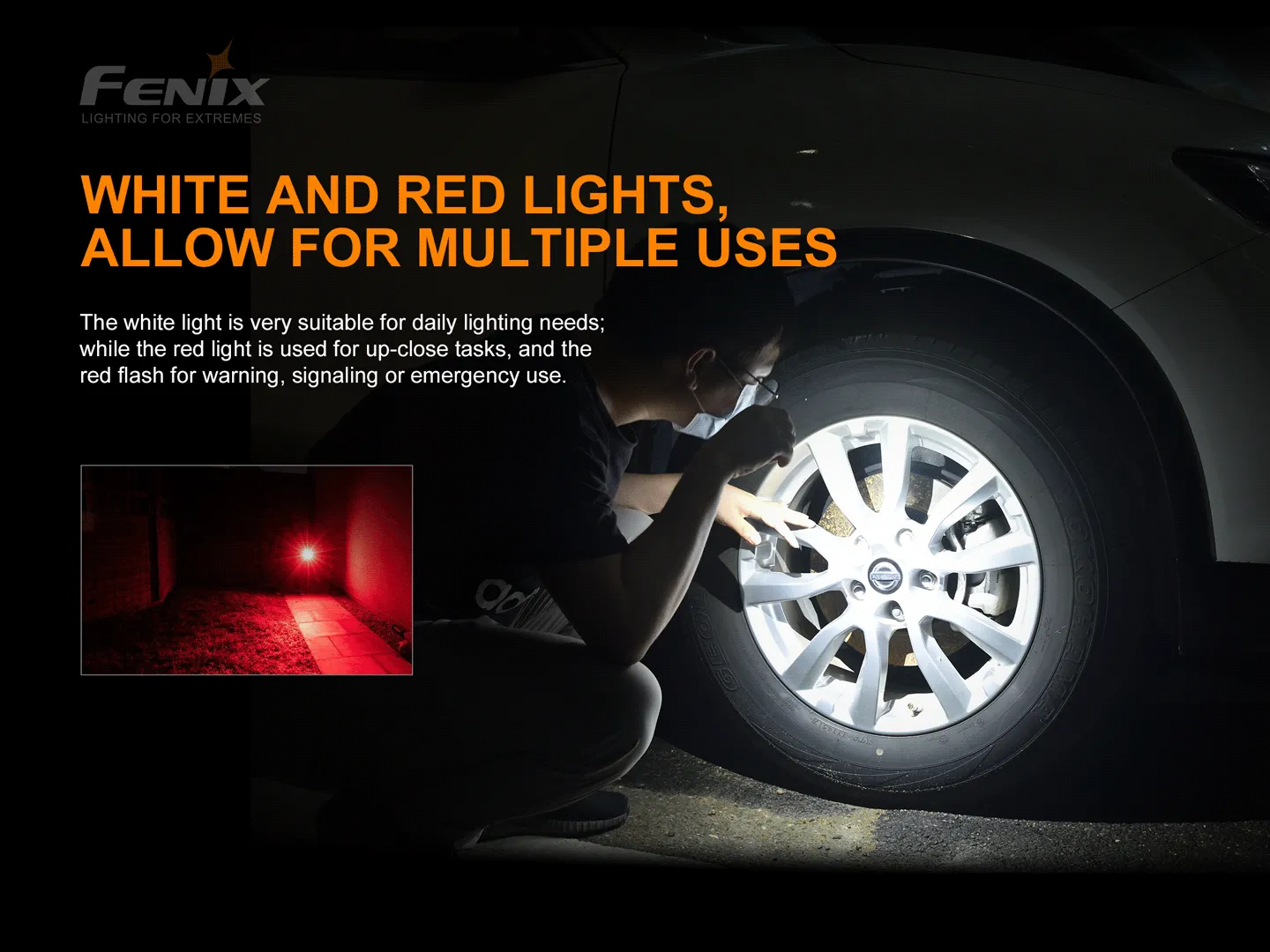 Fenix E03R 260 Lumen Type-C Rechargeable Keychain Flashlight MATCH CA18 LED w/ Red Light