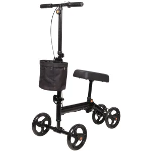 Foldable Knee Walker Adjustable Steerable Knee Scooter Suitable with Foot/Ankle Injuries, Black