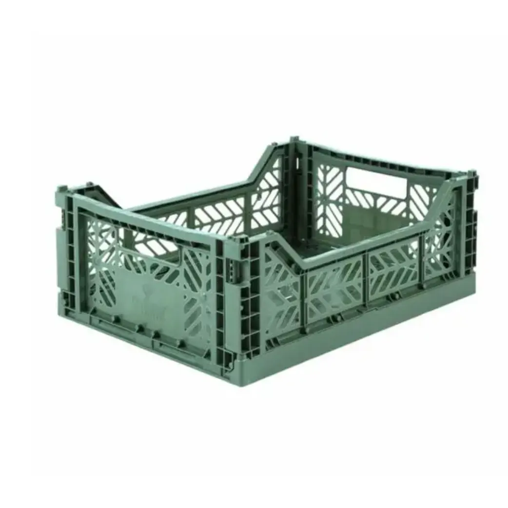 Folding Crates Almond Green