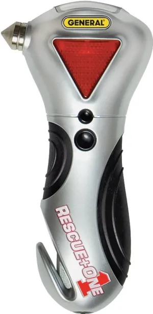 General RESCUEplusONE 7902 Car Escape Tool, AAA Battery, Magnetic Handle, Rubber, White :EA: QUANTITY: 1