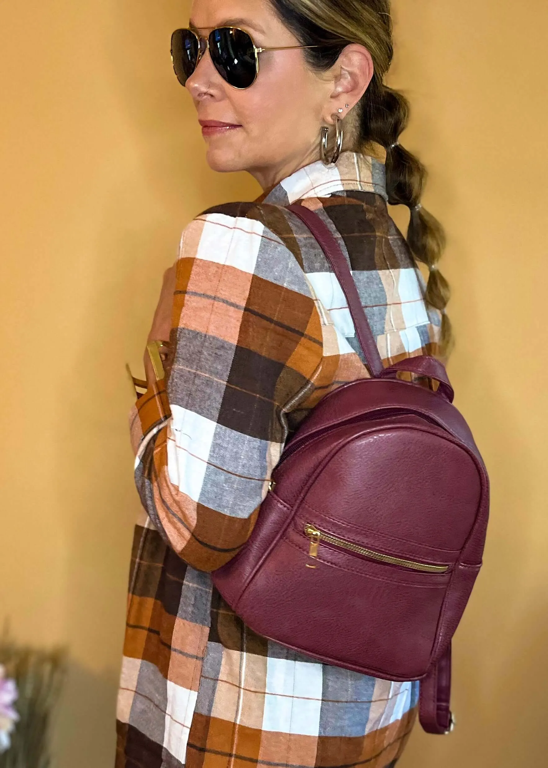 Harper Mini Backpack - Deep Rose