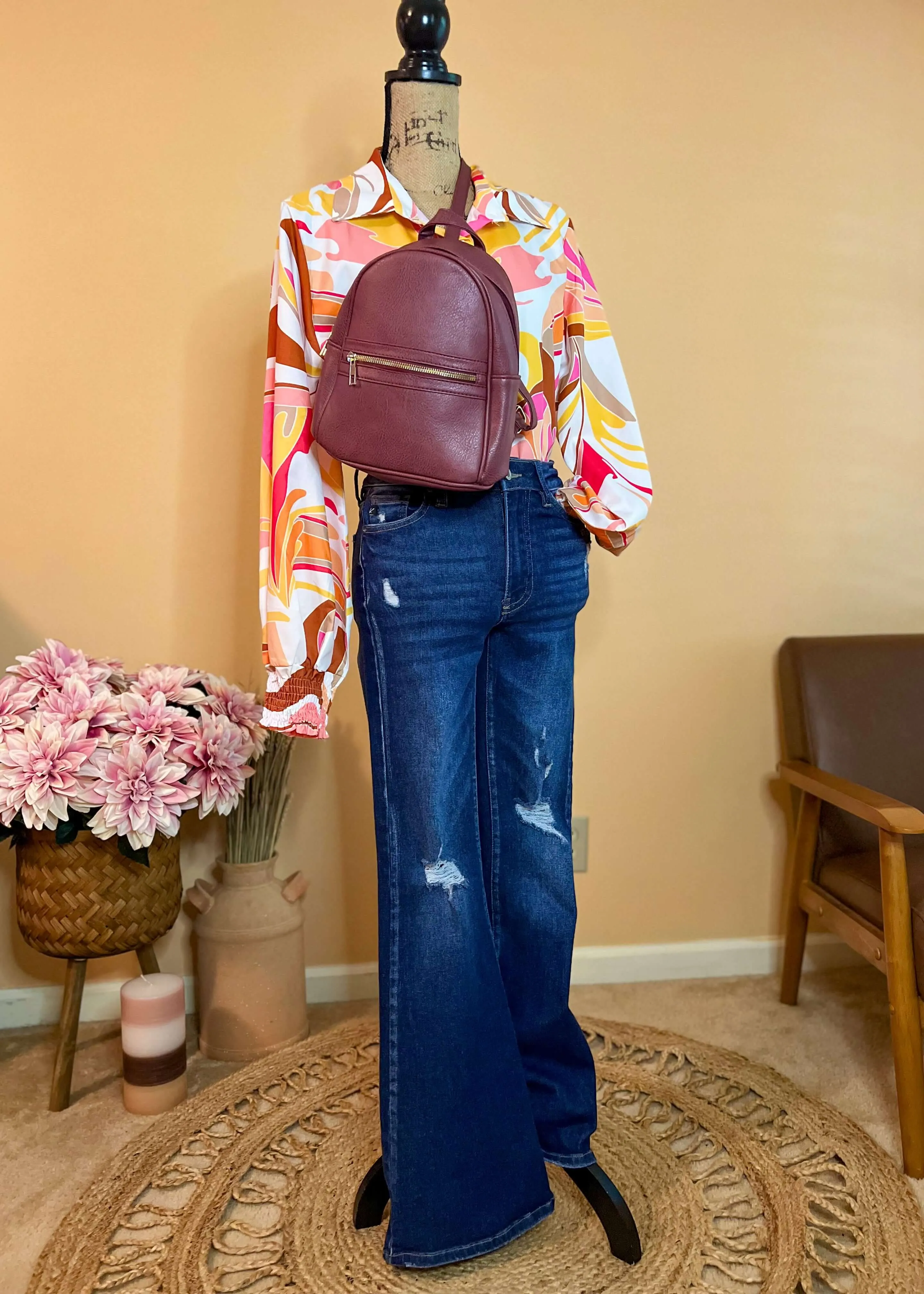 Harper Mini Backpack - Deep Rose