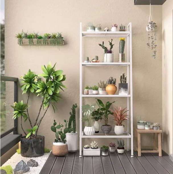 HP12502B, 4 Tier 59" Multipurpose Metal Ladder Shelf