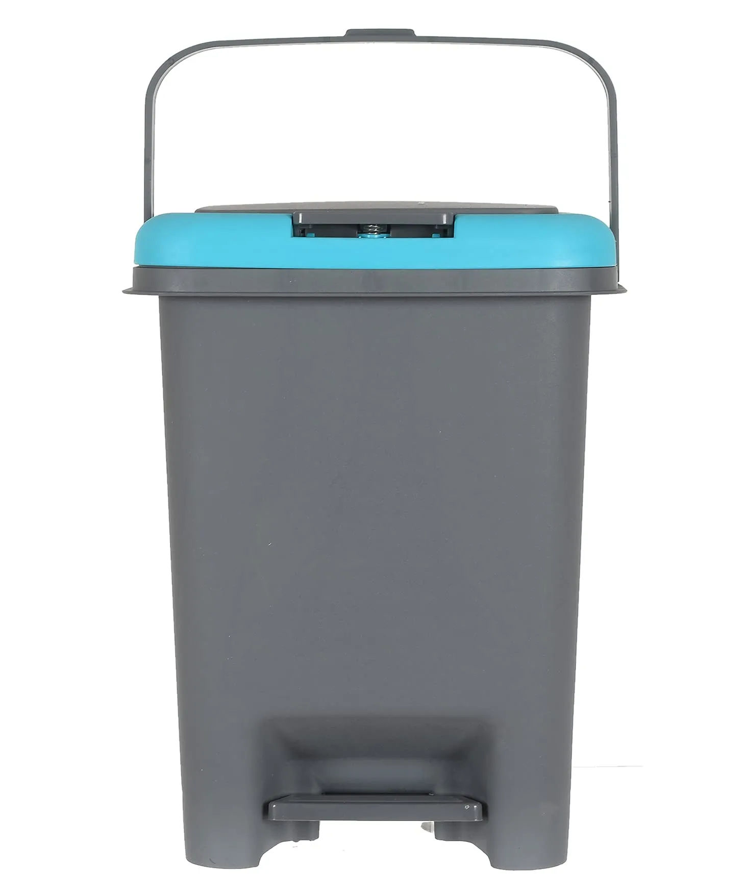 Kuber Industries 10 Ltr Plastic Push & Pedale Dustbin For Home, Kitchen, Office And Bathroom Garbage With Lid & Handle,Set of 2 (Grey & Blue)