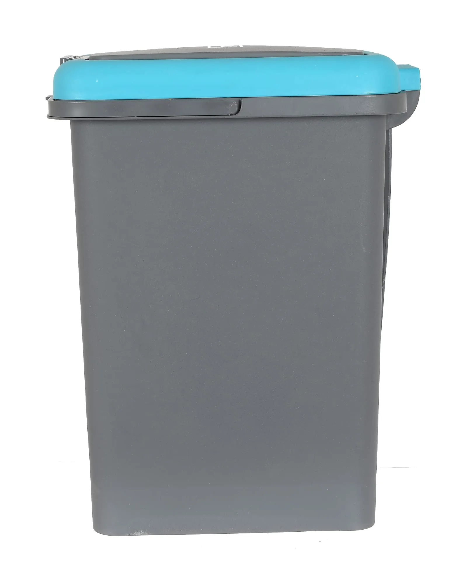 Kuber Industries 10 Ltr Plastic Push & Pedale Dustbin For Home, Kitchen, Office And Bathroom Garbage With Lid & Handle,Set of 2 (Grey & Blue)