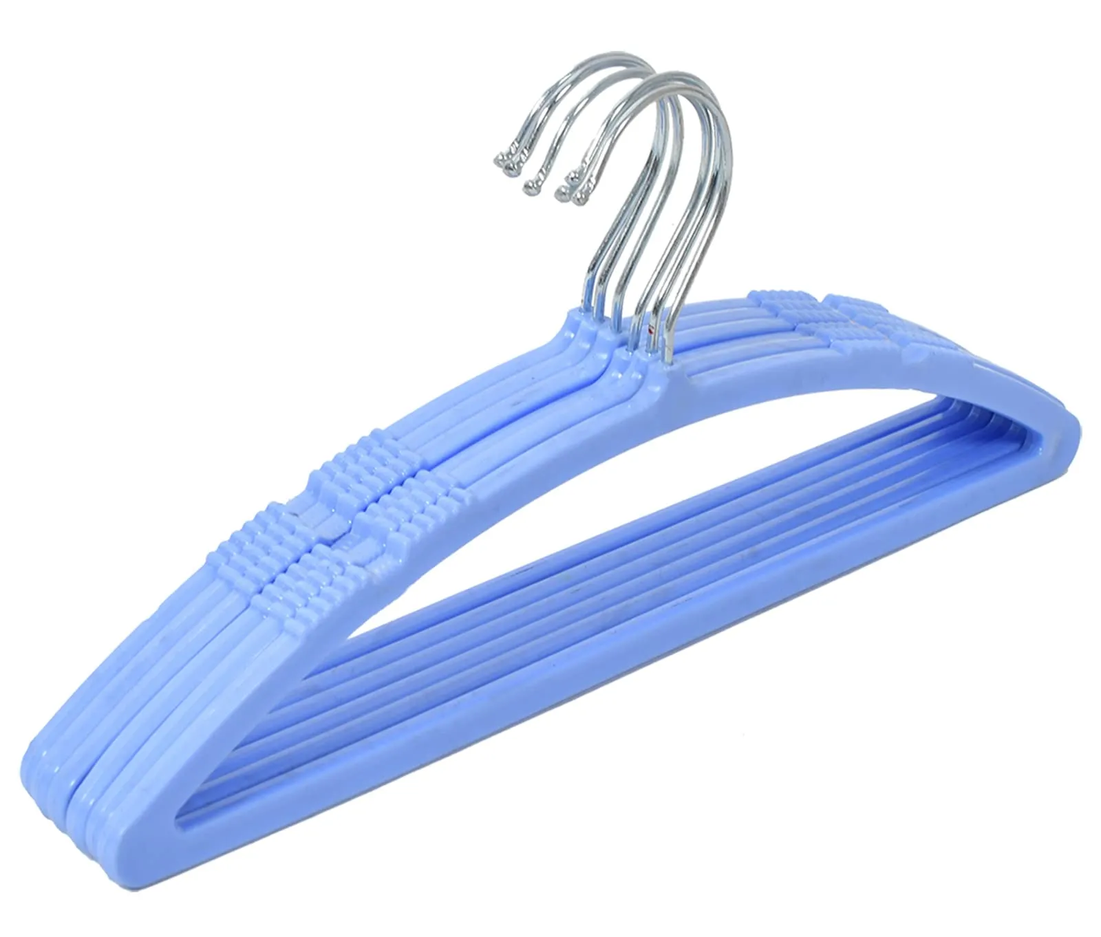 Kuber Industries 18 Pieces Non-Slip, Space Saving Plastic Closet Baby Hanger for Laundry & Everyday Use (Blue)-HS43KUBMART25707