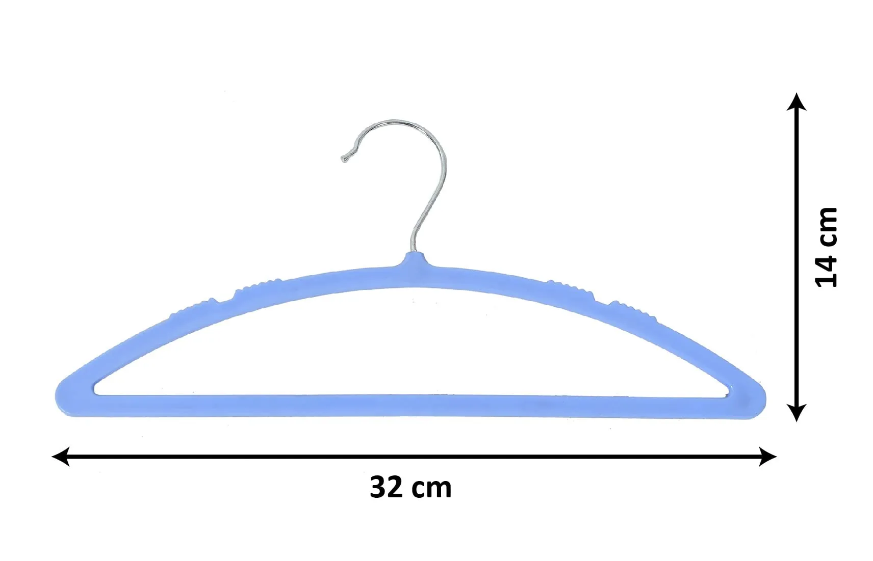 Kuber Industries 18 Pieces Non-Slip, Space Saving Plastic Closet Baby Hanger for Laundry & Everyday Use (Blue)-HS43KUBMART25707