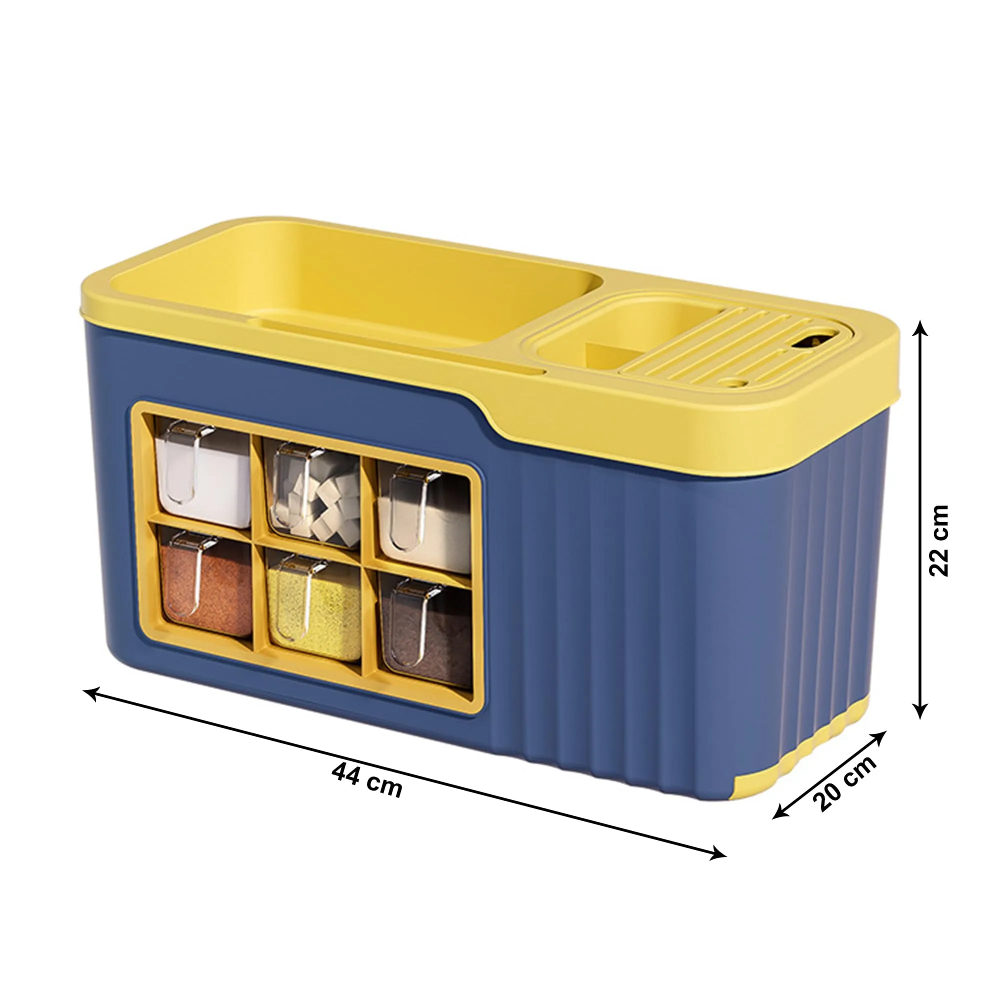 Kuber Industries Pack of 4 Multifunctional Kitchen Spice Organiser box | Multi-Functional Spice Box Rack Organizer for Pantry Countertop| Large Capacity | W8818