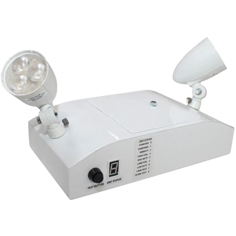 LED Emergency Light, 8 Watts, Dual PAR16 Lamps, 120-277V, Numerical Indicator, White