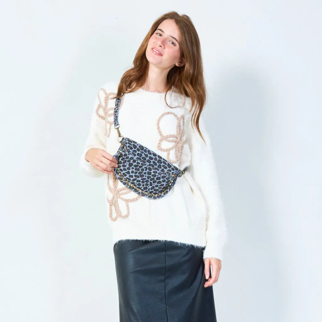 Leopard print fanny pack with adjustable strap wholesale