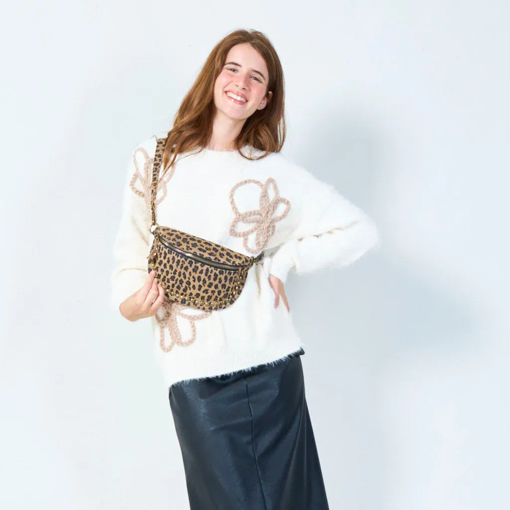 Leopard print fanny pack with adjustable strap wholesale