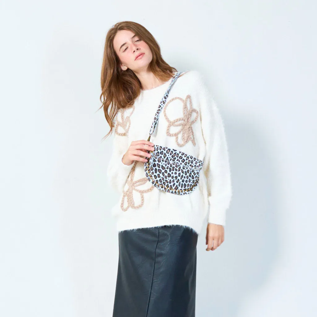 Leopard print fanny pack with adjustable strap wholesale