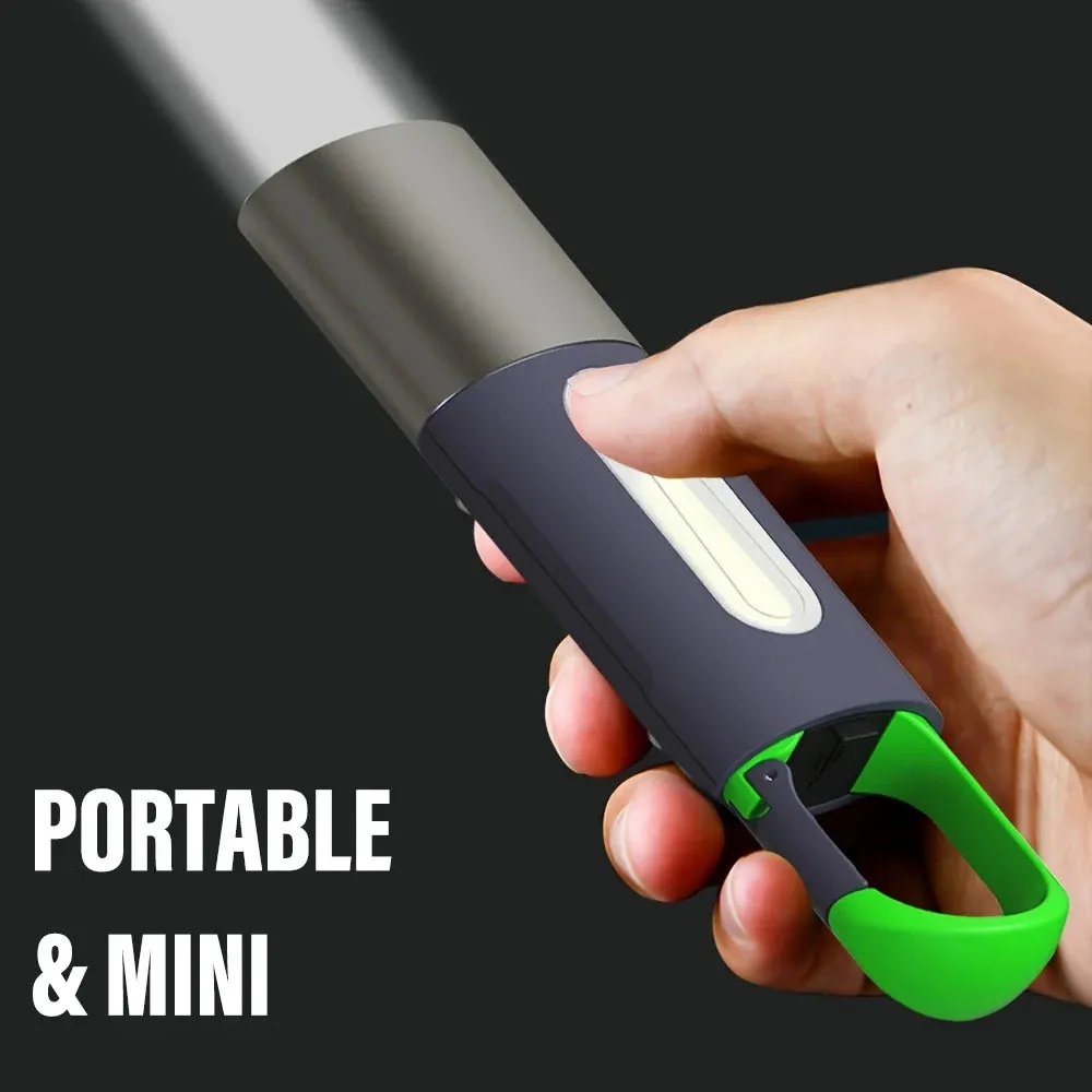 Mini Portable Flashlight, LED   COB Key Light, Side Light Illumination， Four Light Modes, Waterproof Flashlight