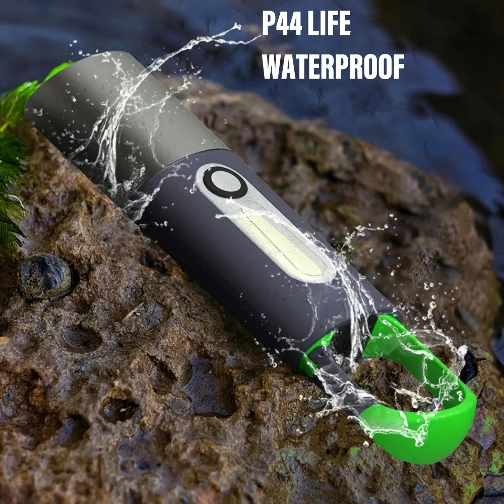 Mini Portable Flashlight, LED   COB Key Light, Side Light Illumination， Four Light Modes, Waterproof Flashlight