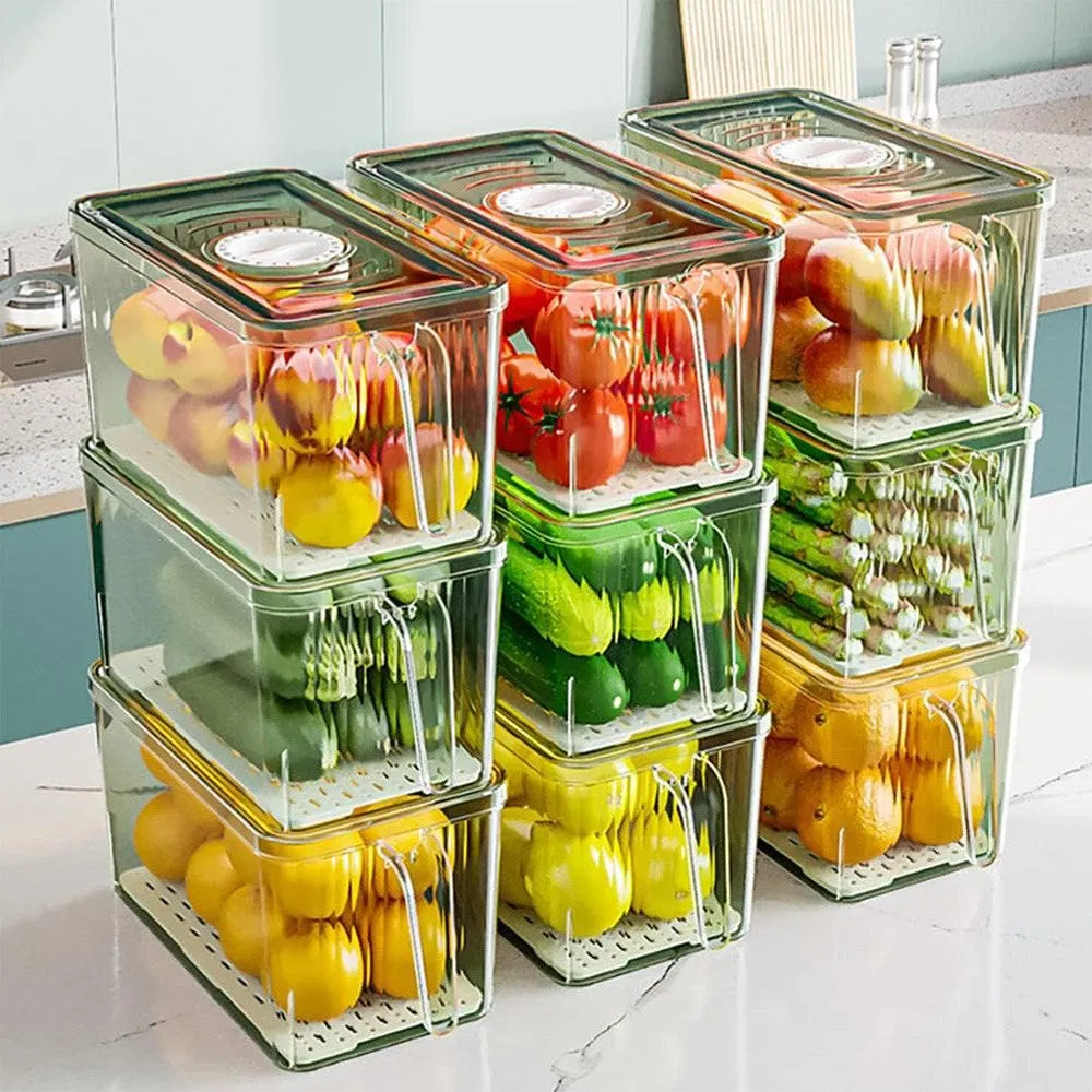 (Net) Refrigerator Storage Box - Green, Fresh, and Space-Saving Storage Solution 456784