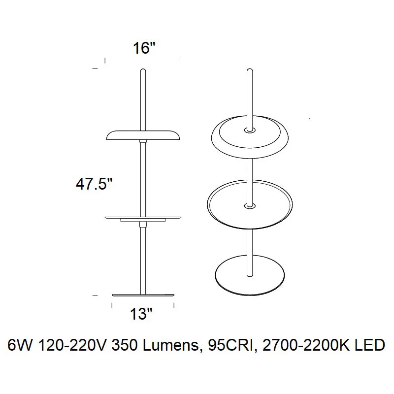 Nivel LED Portable Floor Lamp with Tray