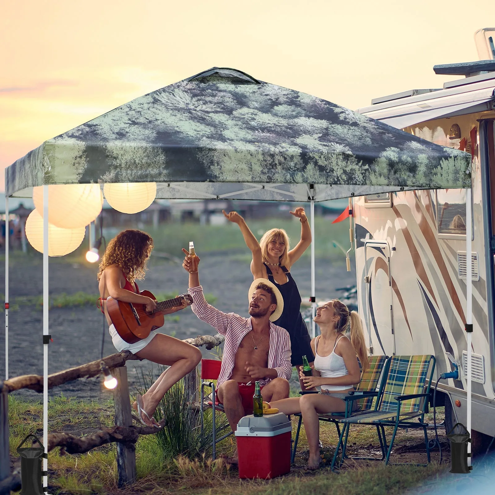 SHADE GRAPHiX Easy Setup 10x10 Pop Up Canopy Tent with Digital Printed Tree Camo Top