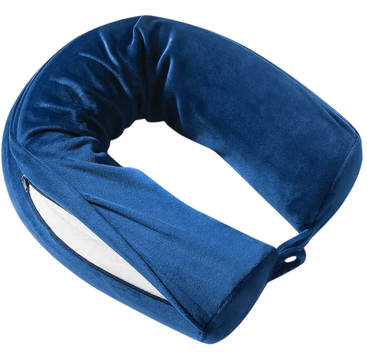 Snuggle Velvet Twist Memory Foam Travel Neck Pillow