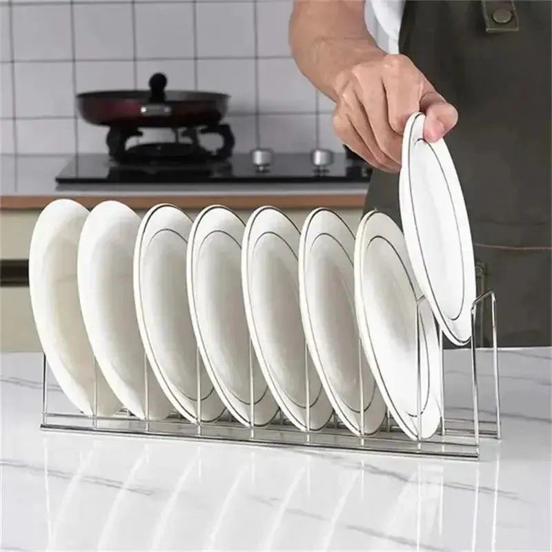 Stainless Steel Kitchen Bowl Dish Organizer – Cutlery & Pot Lid Rack