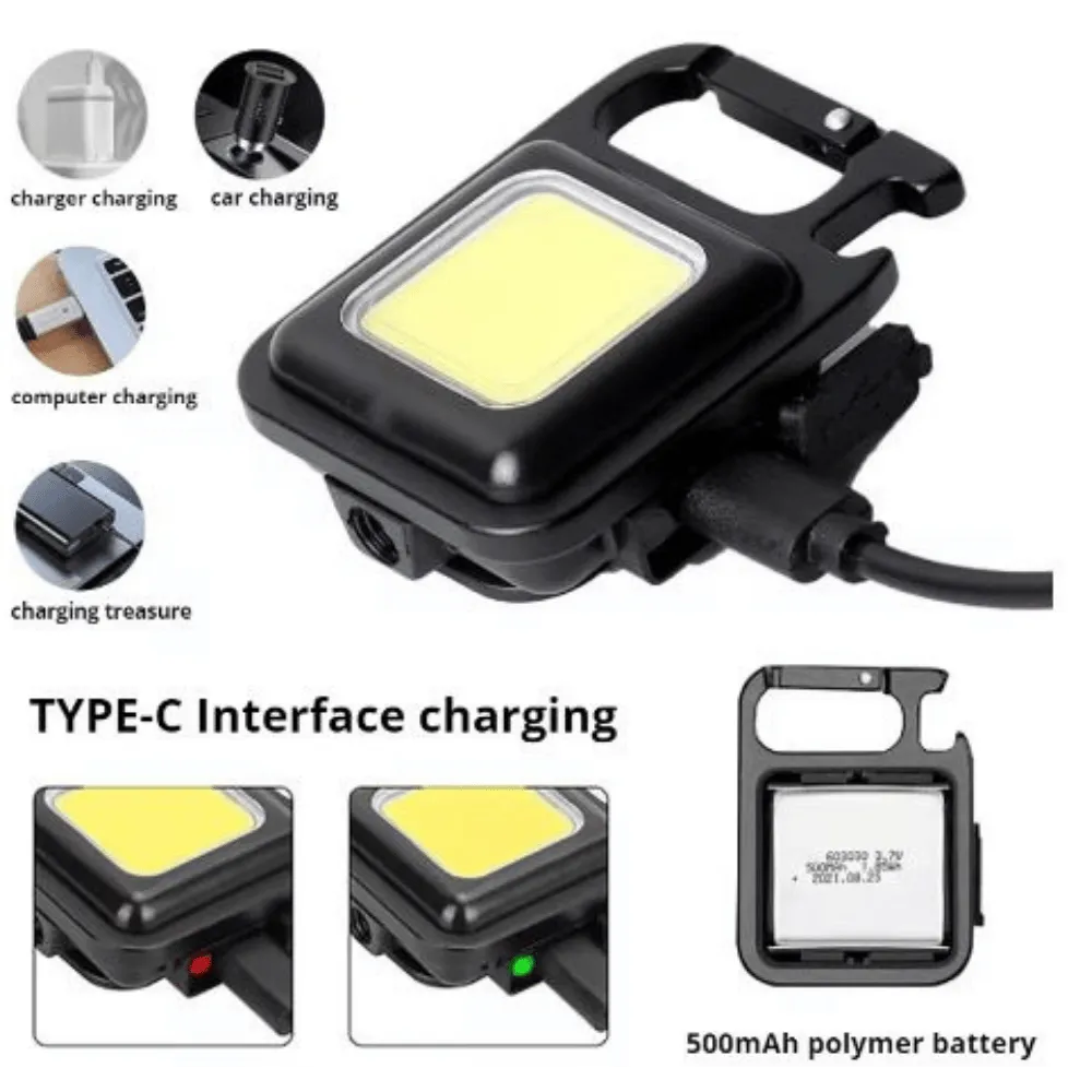 Super Bright MINI COB Keychain Flashlight Charging Lamp