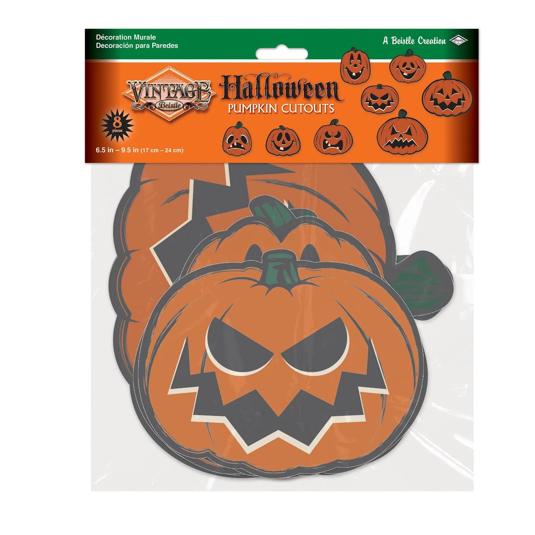 Vintage Halloween Pumpkin Cutouts (8 per Package)