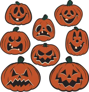 Vintage Halloween Pumpkin Cutouts (8 per Package)
