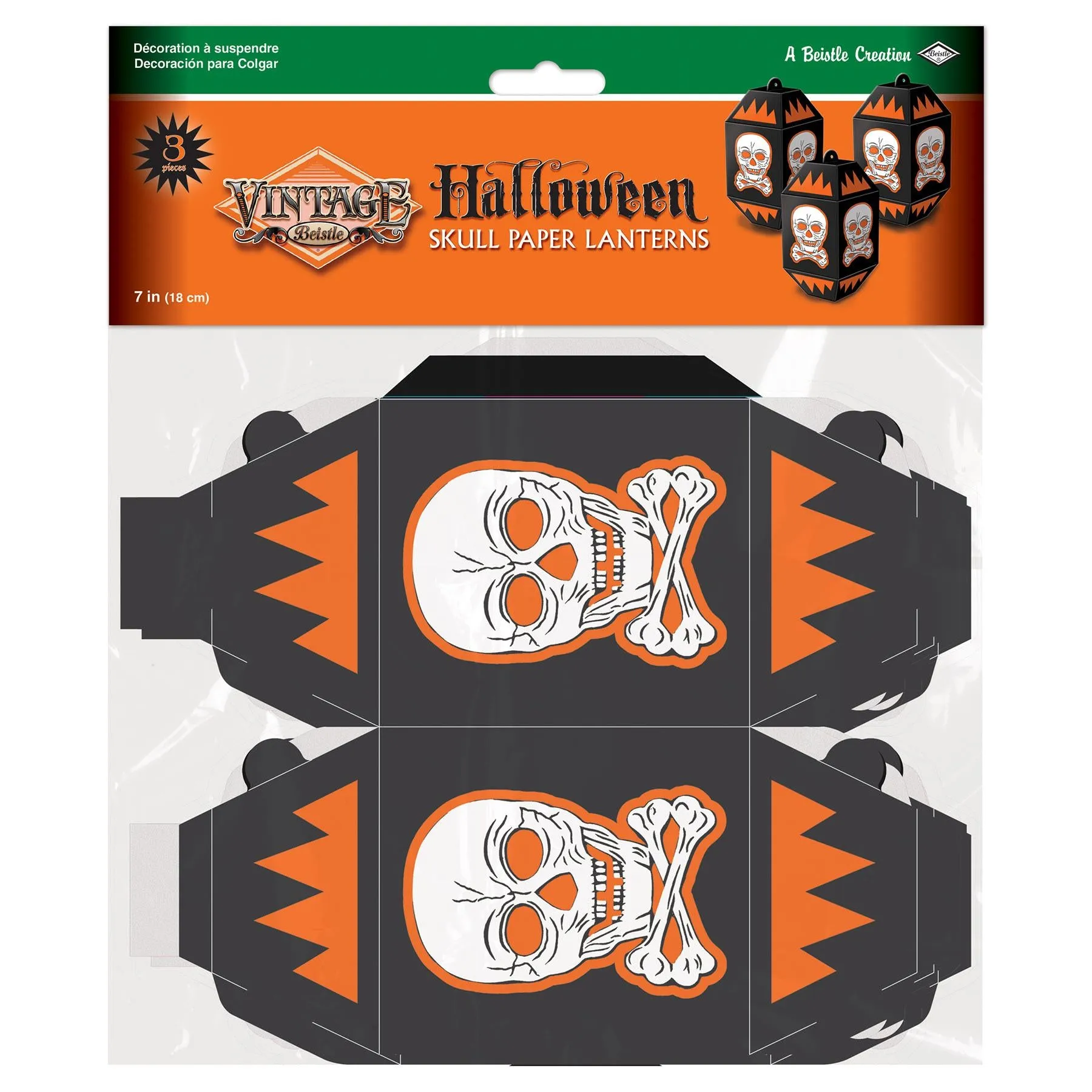 Vintage Halloween Skull Paper Lanterns (3 per Package)