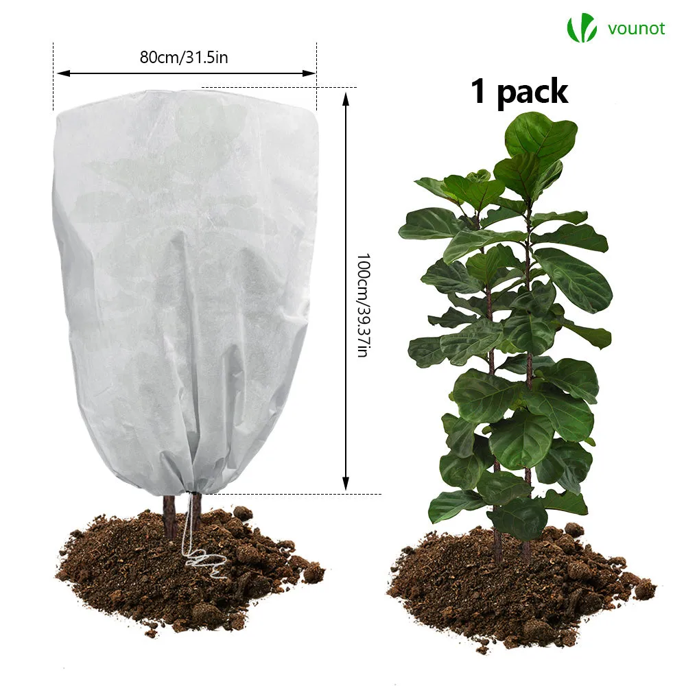 VOUNOT 3 Packs Plant Protection Winter Fleece 80GSM Horticultural Fleece Jacket 0.8m x 1m