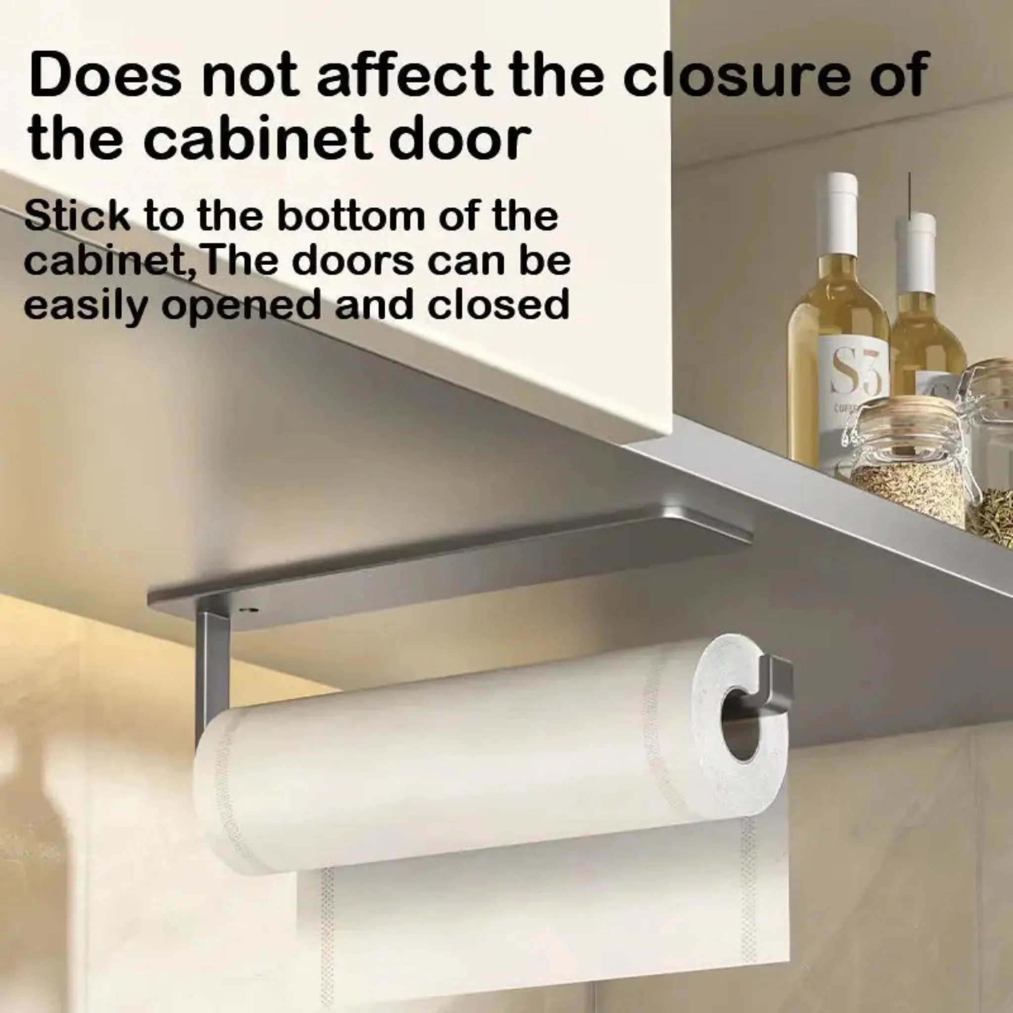 Wall-Mounted Paper Towel Holder - Self-Adhesive Installation