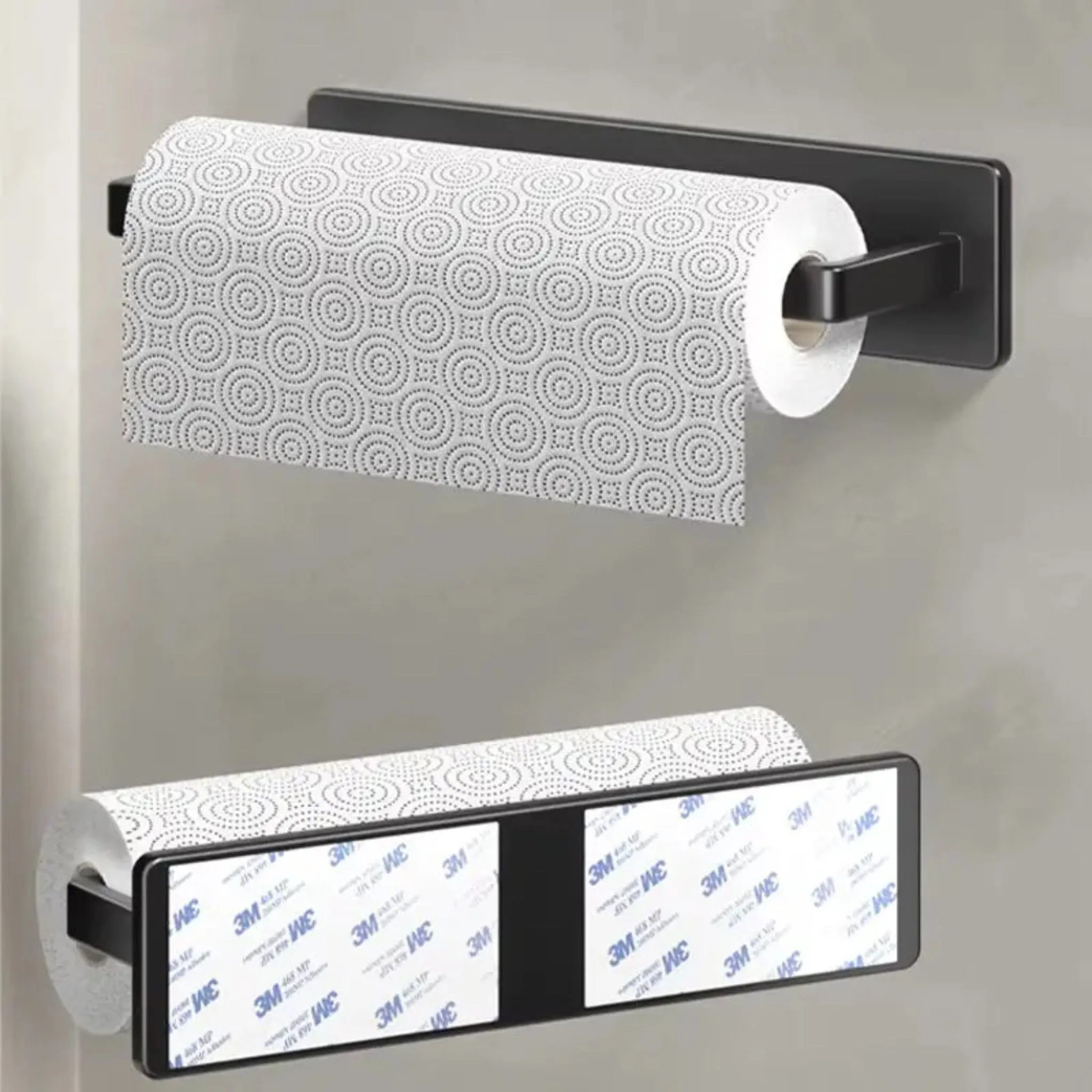Wall-Mounted Paper Towel Holder - Self-Adhesive Installation