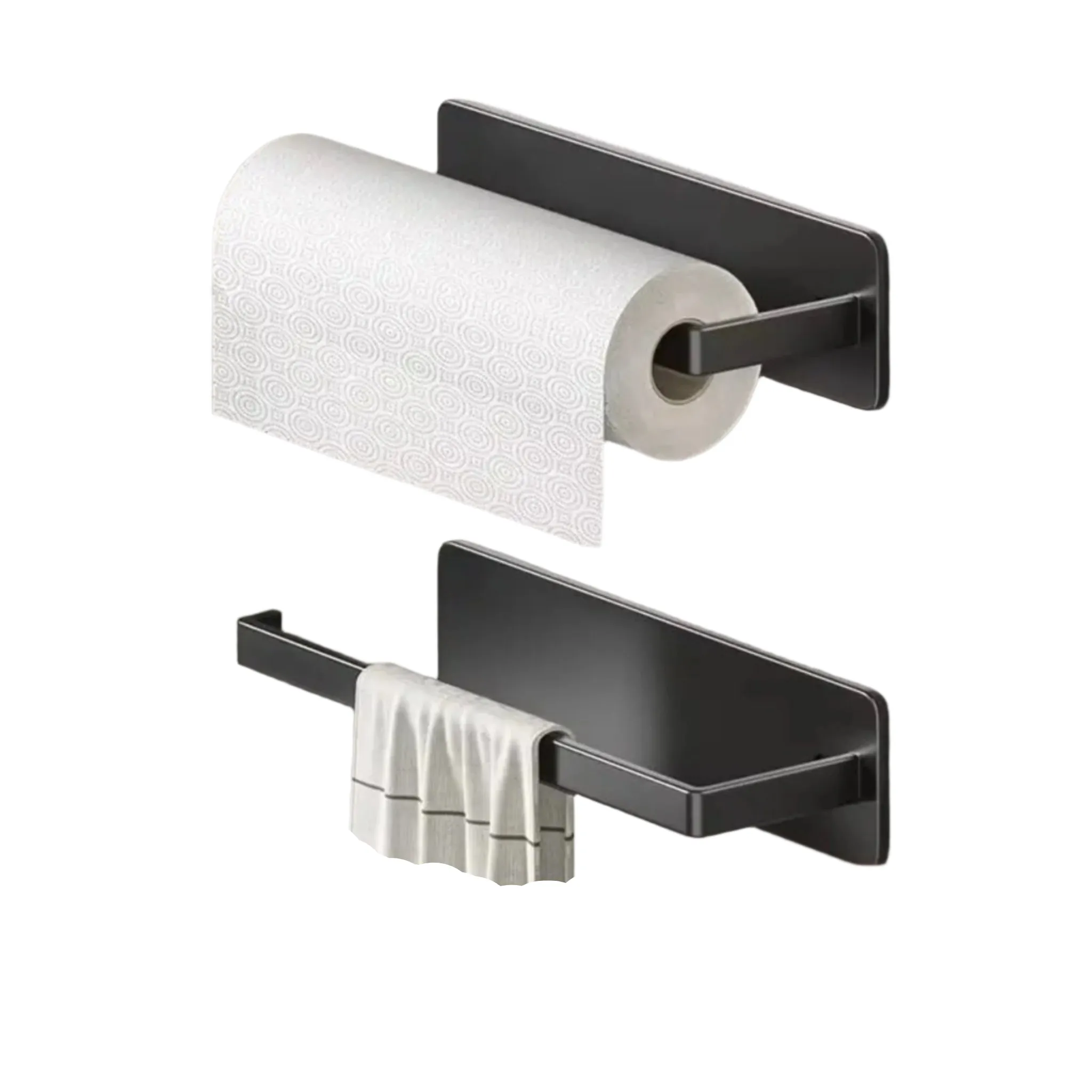 Wall-Mounted Paper Towel Holder - Self-Adhesive Installation