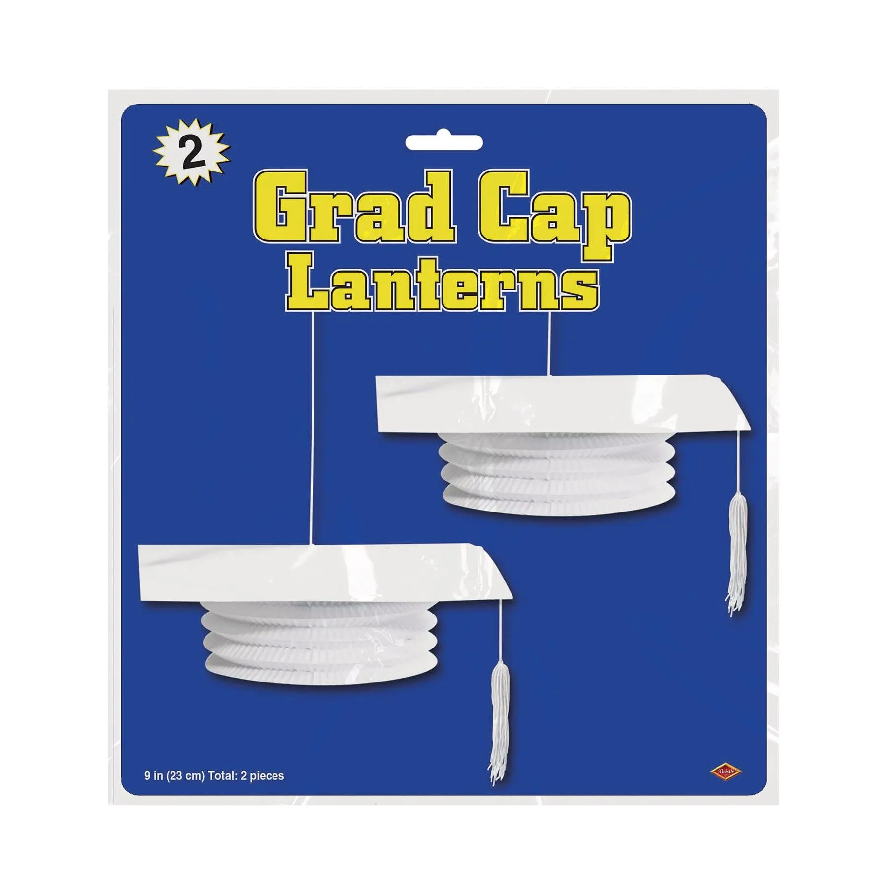 White Grad Cap Graduation Party Paper Lanterns (2 per Package)